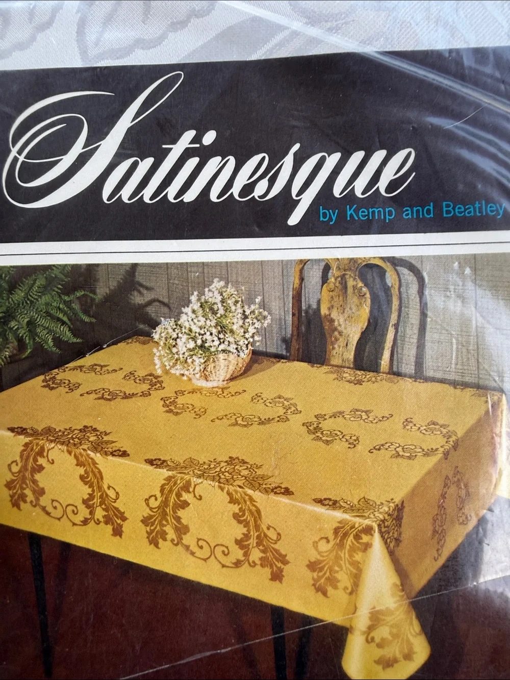 Satinesque Vintage Tablecloth NEW 52x52
